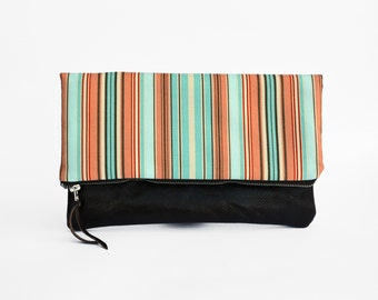 Leather Foldover Clutch, Leather Clutch, Clutch Bag, fold over clutch, Clutch Purse, Clutch Wallet, Tablet case