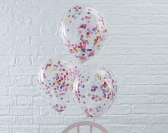 Rainbow Confetti Balloons, Confetti Balloons, Rainbow Party, Kids Party Balloons, Rainbow Balloons, Wedding Balloons, Colourful Balloons