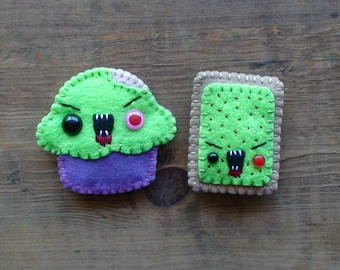 Zombie Cupcake and Pop Tart Magnets