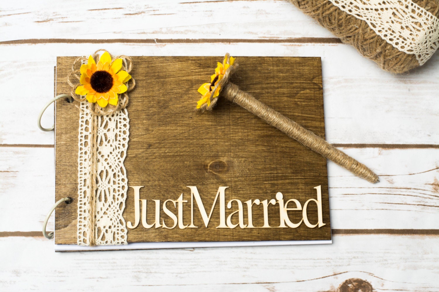 Sunfower Guest Book Sunflower Wedding Guestbook Vow Books