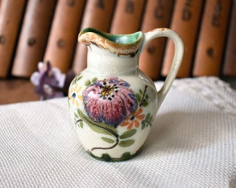 Vintage Miniature Porcelain Creamer Pitcher - Mini Floral Creamer Pitcher