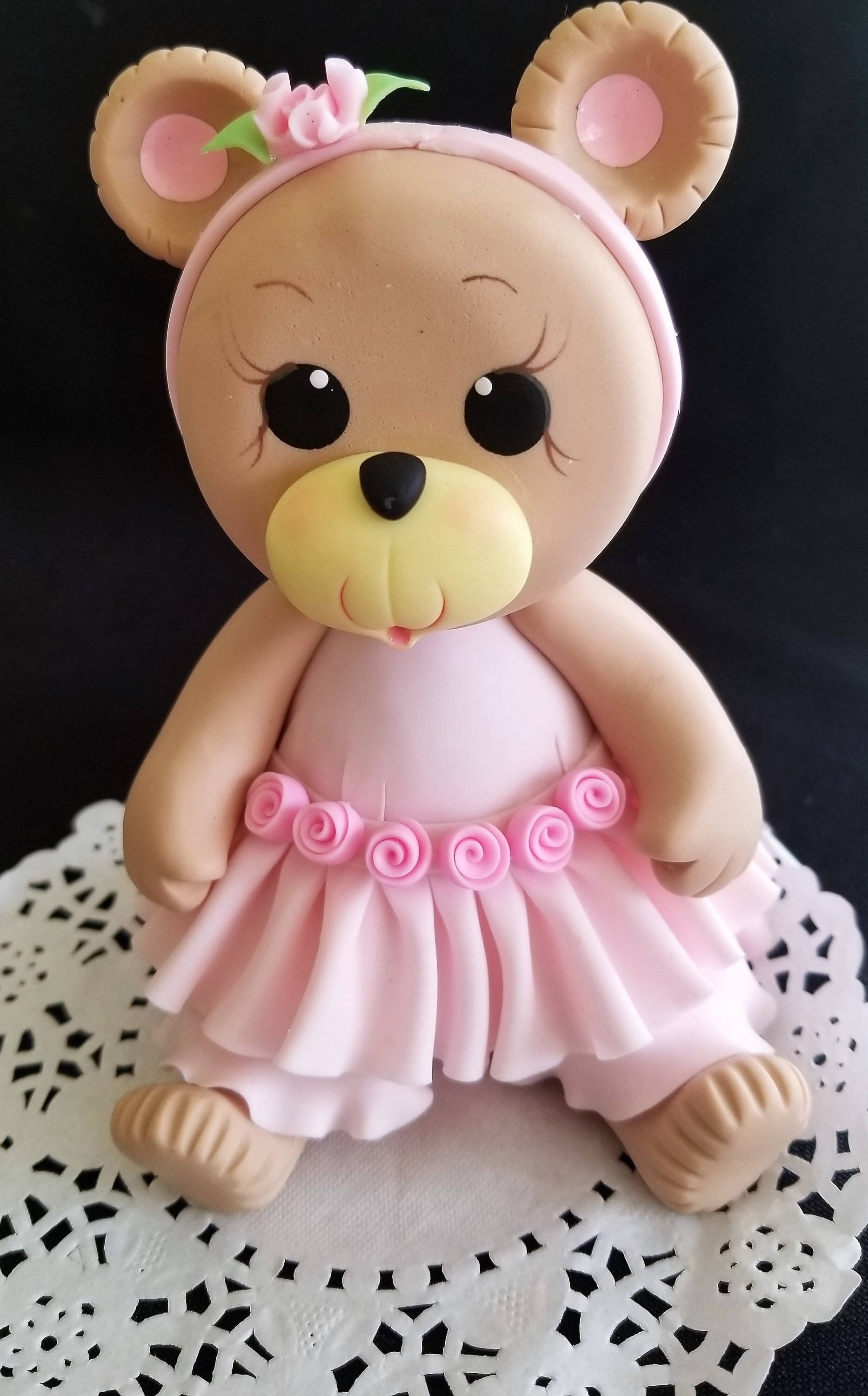 Baby Bear Cake Topper Teddy Bear Baby Shower Pink Bear Cake
