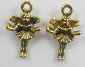 6 charms 3 D metal fairies