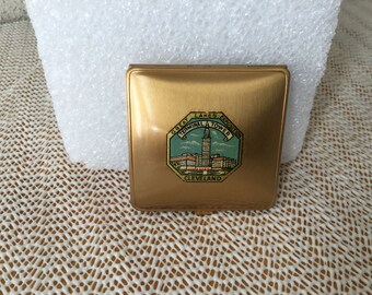 Compact,Art Deco Compact, Great Lakes Expedition Souvenir Compact, Cleveland Expo Memorabilia,Art Deco Compact