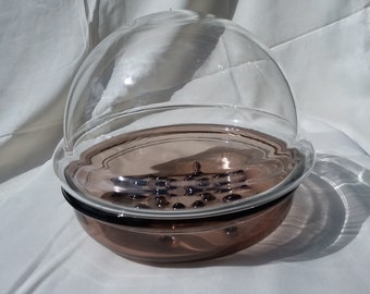 RARE 7" Corning Plant Helper Vintage Glass Terrarium Pyrex USA ph-7-d & ph-7-s