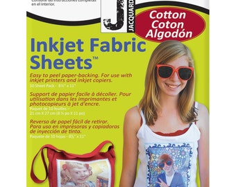 Jacquard Printable Inkjet Fabric Sheets (10 Sheets) 8.5" x 11"