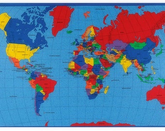 World Map Fabric