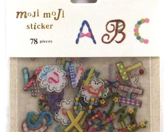 Japan Qlia kawaii Moji Moji EBROIDERY 78pcs sticker flake91436