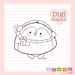 Penguin Present Digital Stamp for Card Making, Paper Crafts, Scrapbooking, Hand Embroidery, Invitations, Stickers, Coloring Pages