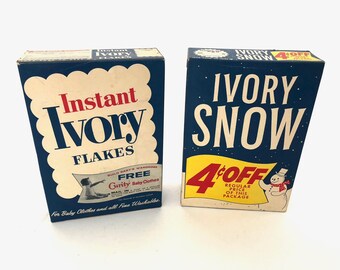Ivory Snow Box - Vintage Full Unopened Box of Ivory Snow Laundry Soap - 1960s Prop - Procter & Gamble - Laundry Room Decor - Display Box
