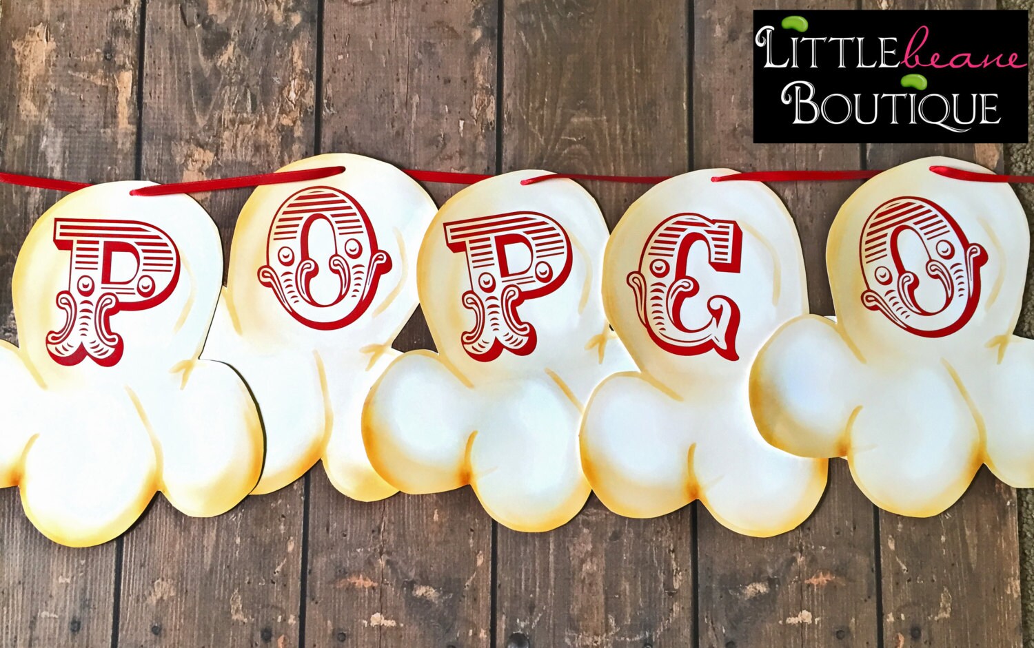 Popcorn banner Printable Popcorn banner Popcorn Bar Sign