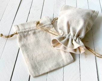 96 - Natural Linen Drawstring Bags 4 x 6 - drawstring bags, jewelry drawstring bags, advent calendar bags,natural linen bags