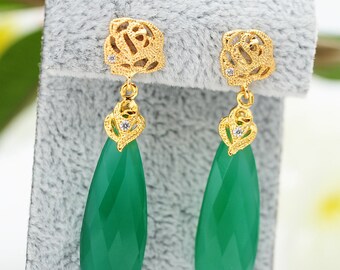 Inspirational Womens Gift Green Crystal Dangle Earrings Green Crystal Earrings Emerald Earrings Emerald Drop Earrings Long Green Earrings