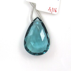 Hydro Aquamarine Drops Almond Shape 30x20mm Single Pendant Piece Nice Color Sale by Best in Gems (7242)