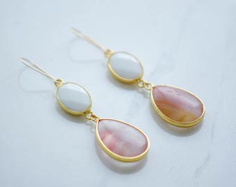 Gemstone dangle earrings