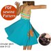 Vintage circle skirt pattern for girl Multisize instant download PDF sewing pattern DIY Size 0-12 Appliques design included Canadian seller