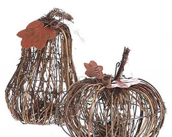Twig Pumpkin and gourd shapes for table decor