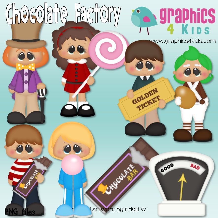 Chocolate Factory Willy Wonka Digital Clipart Clip art for