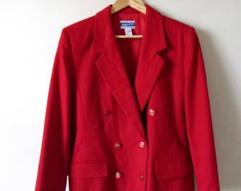 70s Pendleton Double Breasted 100% Wool Red Coat