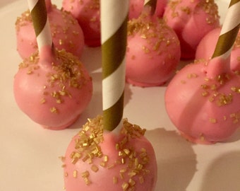 Pink and Gold Cake Pops