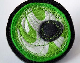 Recycled Leather Brooch Mushi by Mainichi