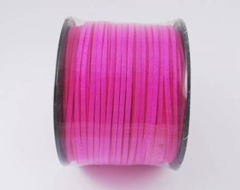 Pink suede cord, faux suede, 3mm, sold per 1 M