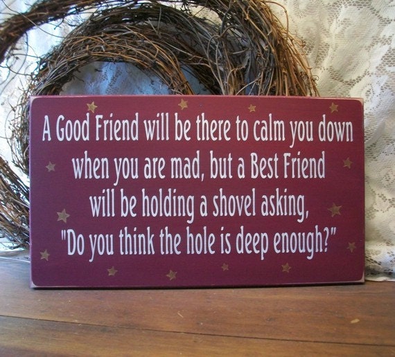 Good Friend and a Best Friend Wood Sign Funny Saying Wall