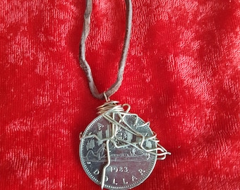 Handmade Canadian Silver Dollar Necklace