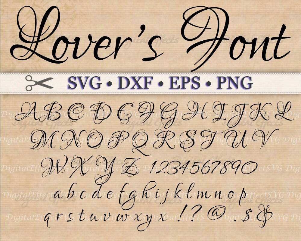 Lovers Fancy Script Monogram Svg Dxf Eps Png Digital