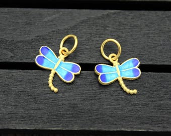 2 Sterling Silver dragonfly charms