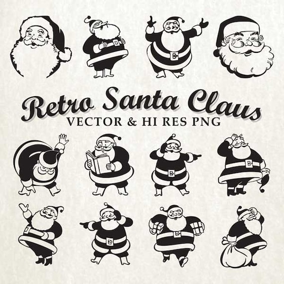 Download Retro Santa SVG Cut Files Christmas SVG Cut Files Vector