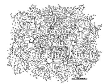 I Have No Fucks To Give Adult Coloring Page by The Artful