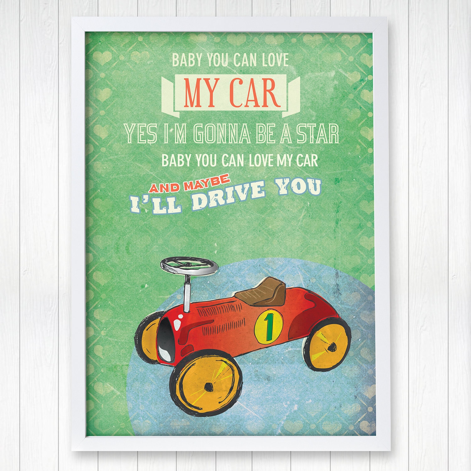 The Beatles Toy car Nursery Decor children Art wall art