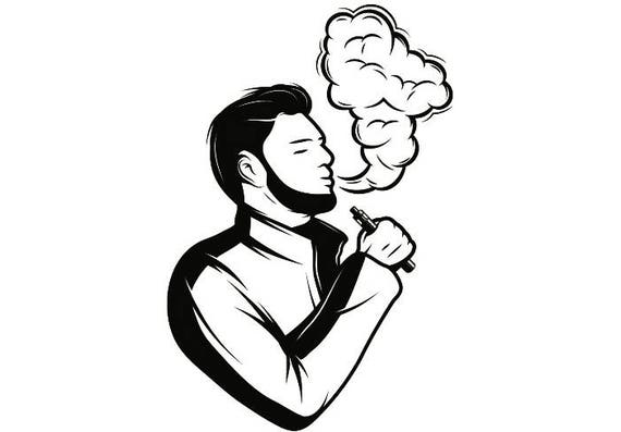 Vaporizer Logo 17 Man Male Vape Vapor Crossed Smoking Smoke