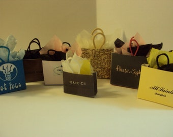 Dolls House Miniatures- 1/12th Shopping Bags - set 4