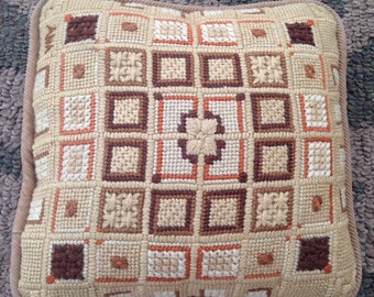 Bargello Stitched Needlepoint Pillow