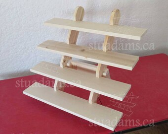 4-Shelf 24" Collapsible riser portable display stand store countertop display craft show display shelf trade show