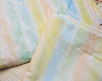 Vintage Springmaid Pastel Striped Full Sheets with Butterflies