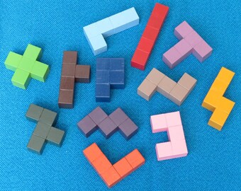 Pentomino Puzzle, 2cm wooden cubes, 12 wooden pieces
