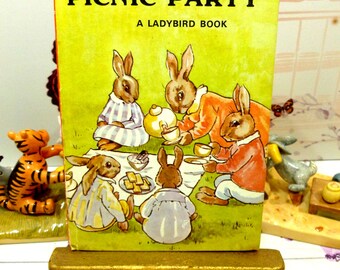 Vintage Ladybird Book Bunnikins Picnic Party Baby Rabbit Tale Series 401 Lovely 1950s Childrens Bedtime Story