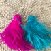 Very Long saddle feathers- Bright pink or aqua 6-7 inches in length- rooster feathers, Tahitian costume,