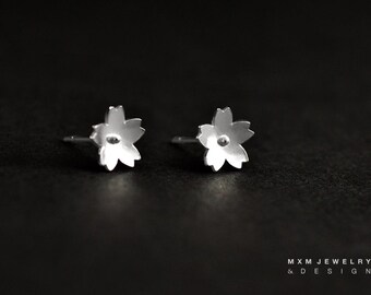 Sakura / Cherry Blossom Flower Stud Earrings