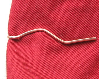 Thin tie clip, copper wire, groomsmen gift, narrow tie bar
