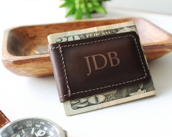 Christmas Gift For Him, Leather Wallet, Leather Money Clip, Personalized Gift, Leather Anniversary, Dad Christmas, Husband Gift, Boyfriend