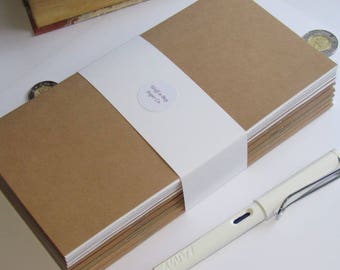 Midori Inserts--Set of 10 Kraft Paper Traveler's Notebook Inserts A7 Passport FN Personal Wallet Regular A6 B6 Cahier A5