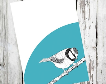 Notebook A5 Magpie, blackbird illustration