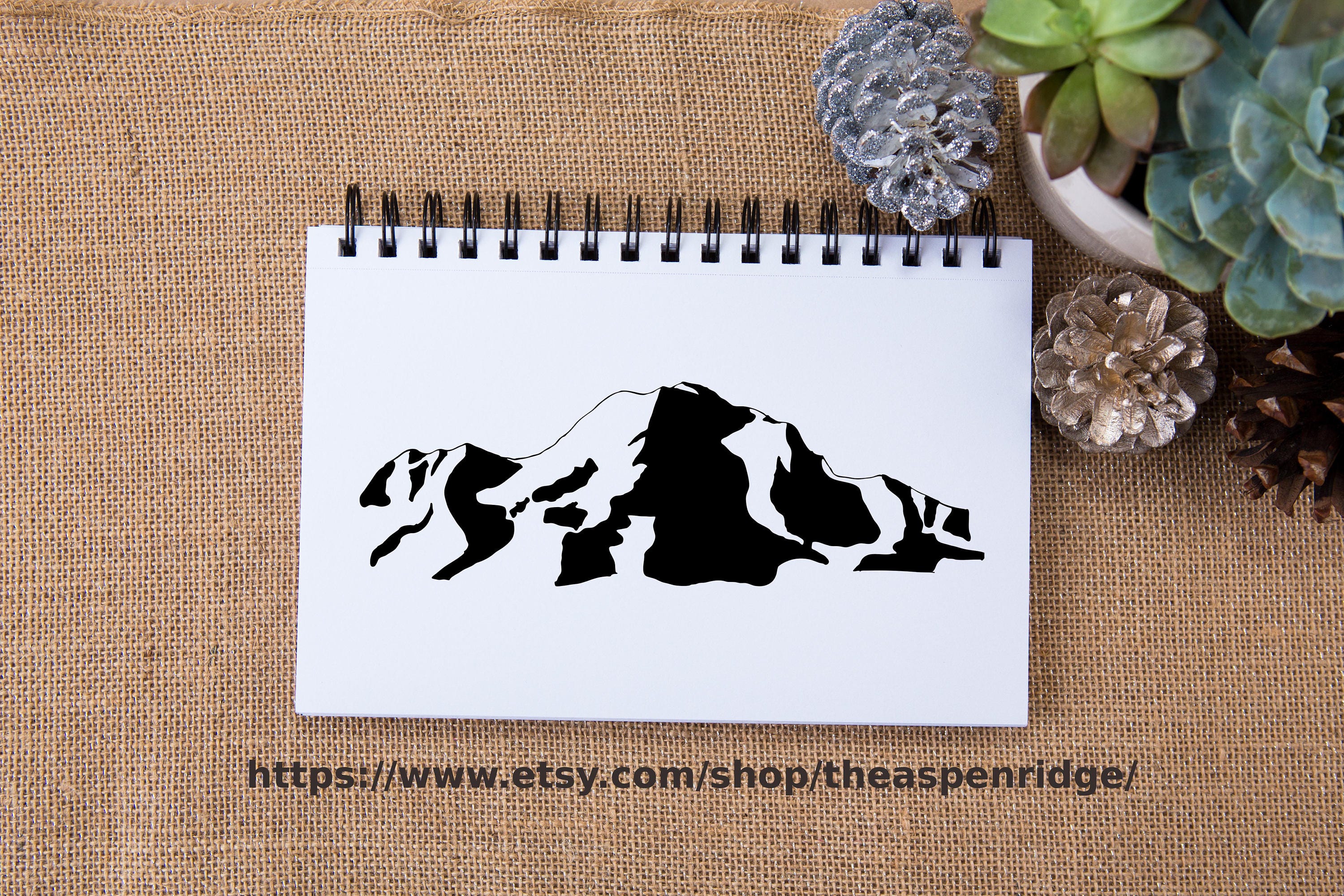 Mount Shasta Graphic Clip Art Vector Instant Digital Download