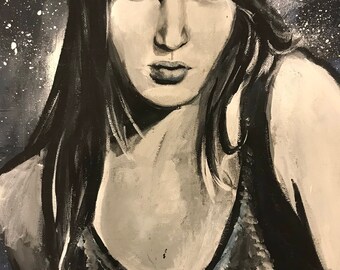 Dreaming in galaxies; Acrylic painting; 11x14"