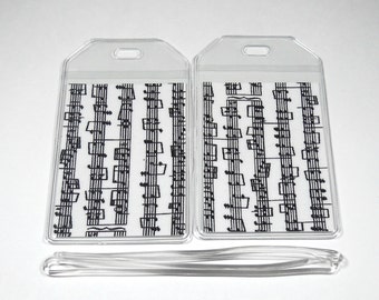 Luggage Tags Set of 2 Music Notes