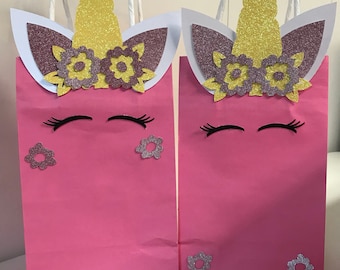 Unicorn Face Favor or Gift Bags
